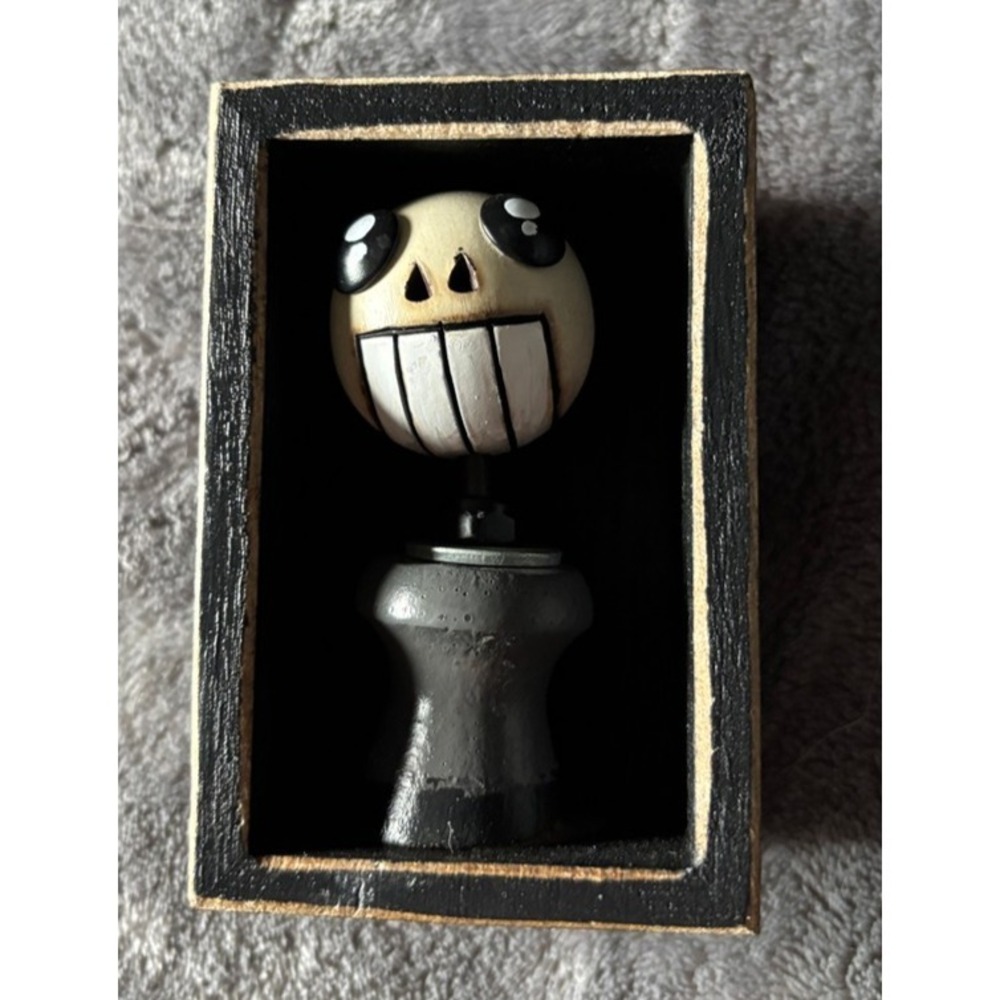 OOAK Handmade Skull Figurine Shadow Box Folk Art Gothic Spooky Decor 2025